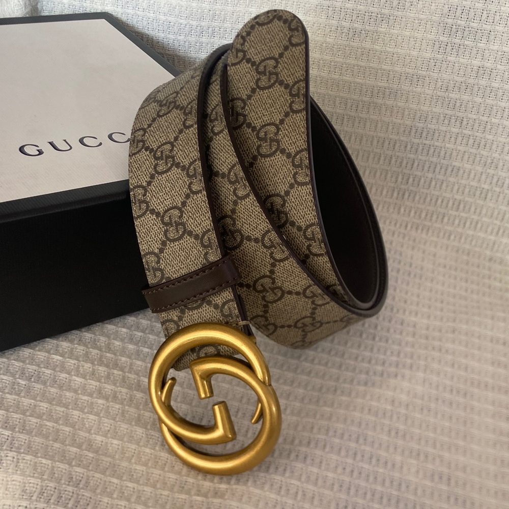 Gucci Brown and Gold Men's Belt